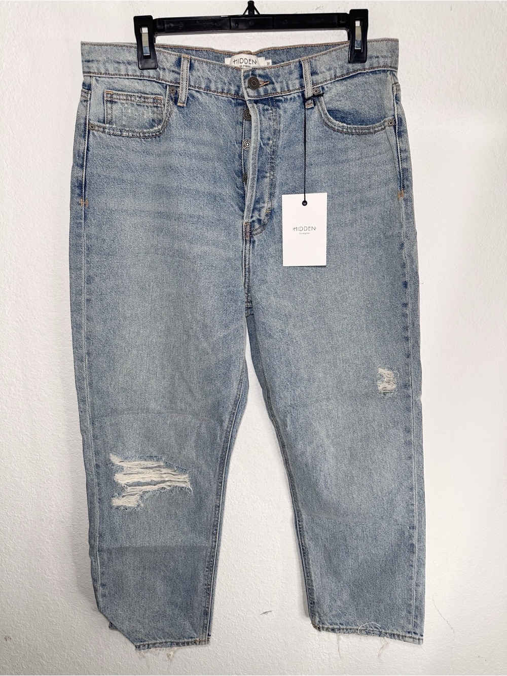 NWT Hidden Jeans Tracey High Rise Crop Straight Leg 100% Cotton Jeans Size 31